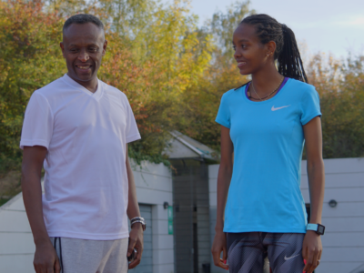 Course à pieds avec la famille ETICHA BEKELE